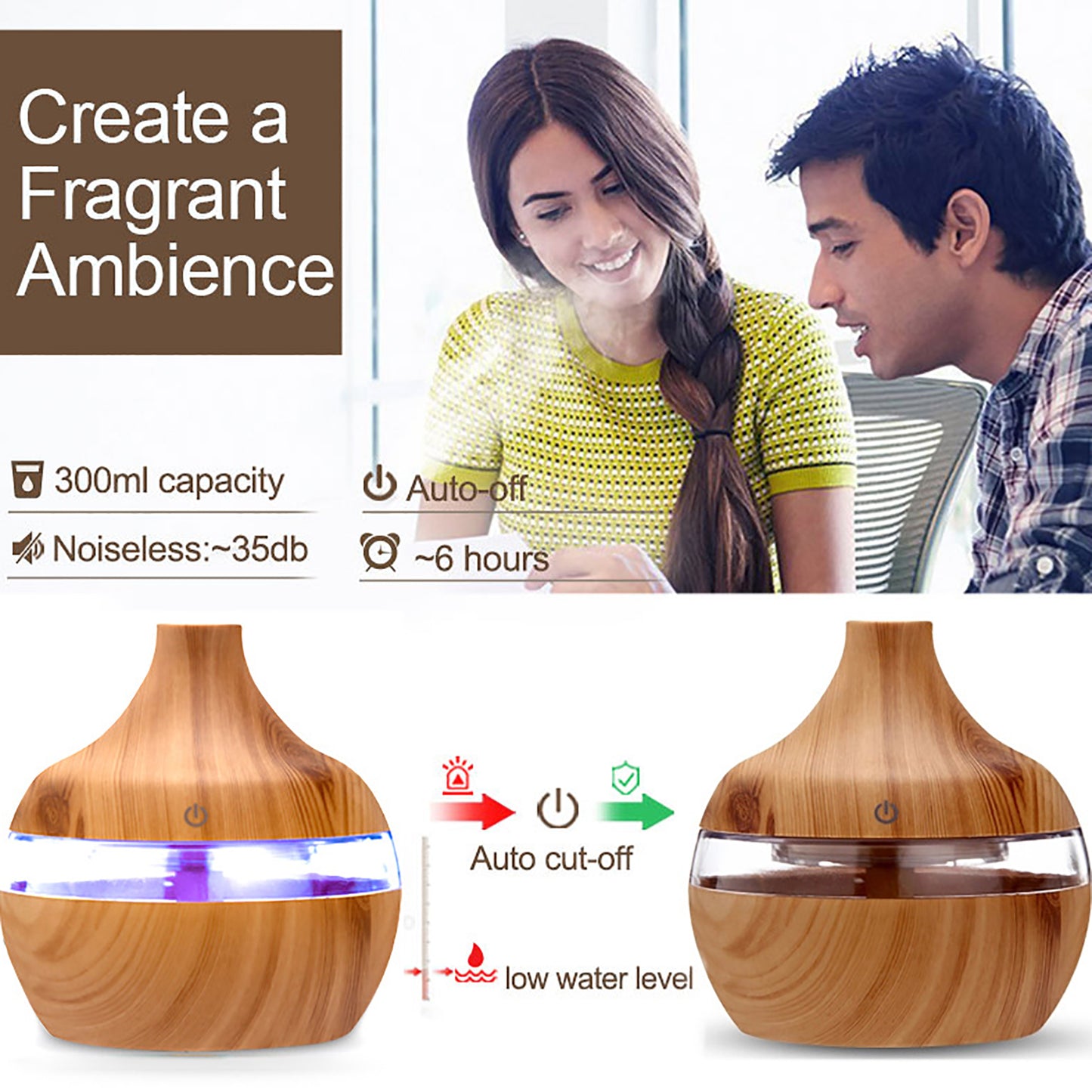 Ace Wood Grain LED Aromatherapy Diffuser Ace South Africa