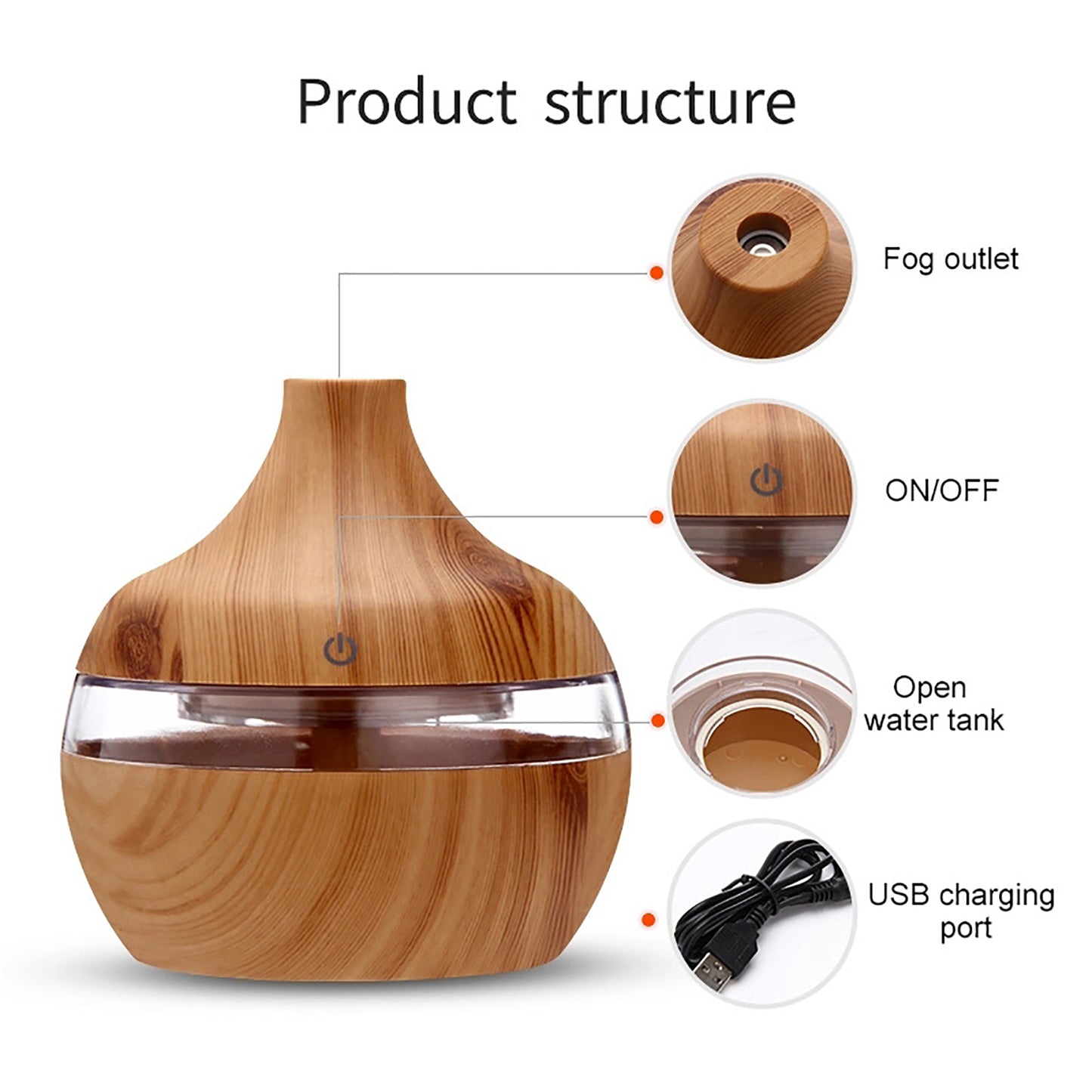 Ace Wood Grain LED Aromatherapy Diffuser Ace South Africa